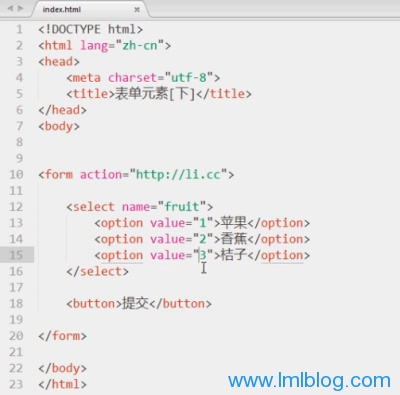 HTML5表单元select(三)